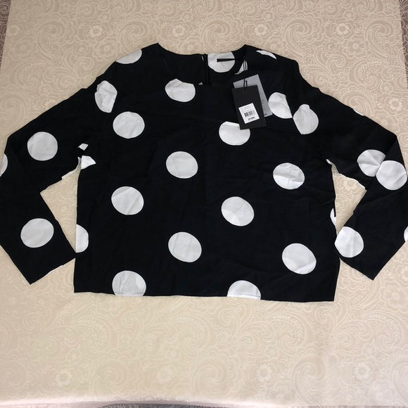Just Female White and Black Polka Dot Blouse - Picture 1 of 3